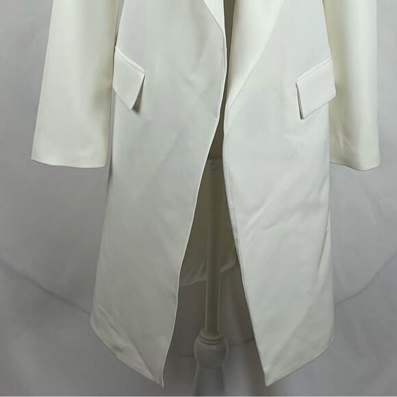 Milly Women’s Cream Quiet Luxury RoyalCore Long Jacket Coat NWOT Size S - Picture 4 of 13